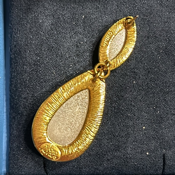 Rare - Joan Rivers Smokey Quartz Teardrop Earrings. - Picture 4 of 4